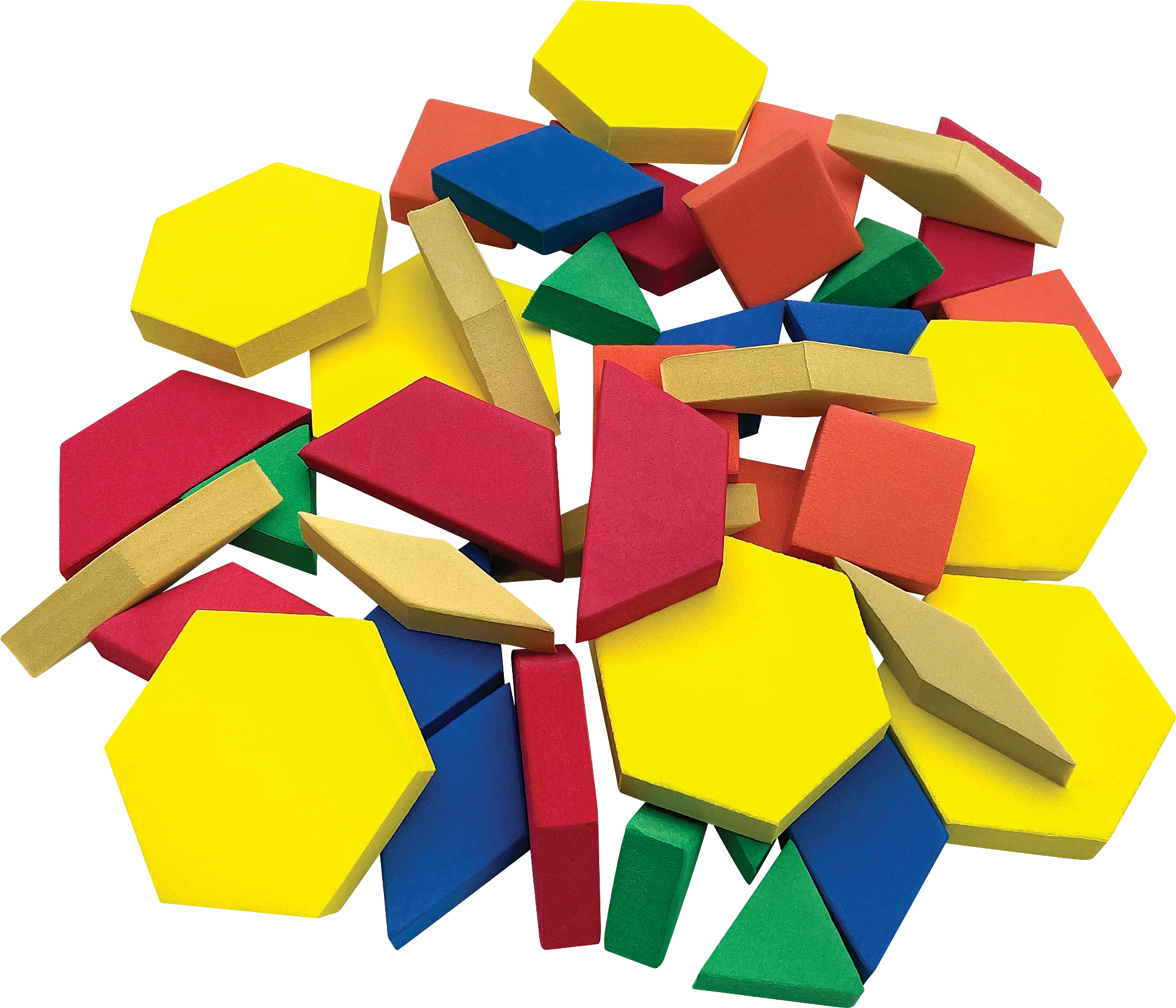 Colorful Geometric Pattern Blocks Clipart - Educational Learning Shapes