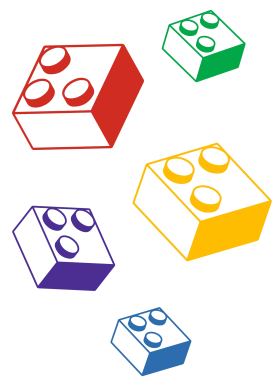 Colorful Interlocking Building Blocks Clipart: Creative Play and Design