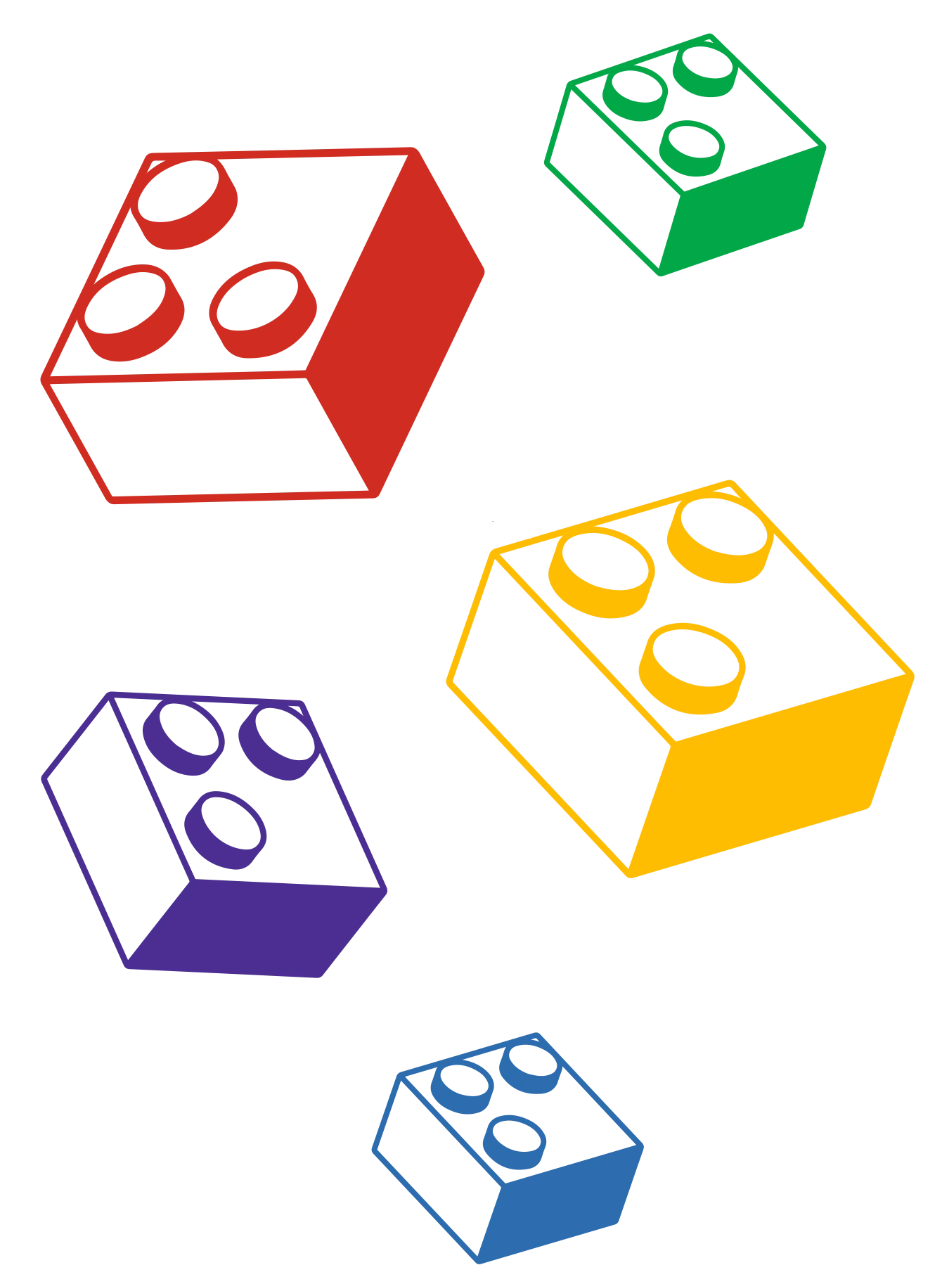 Colorful Interlocking Building Blocks Clipart: Creative Play and Design