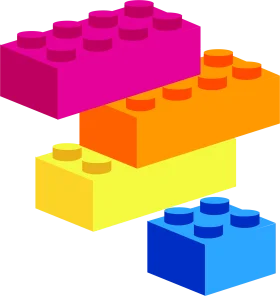 Colorful Interlocking Building Blocks Clipart Design for Creative Play