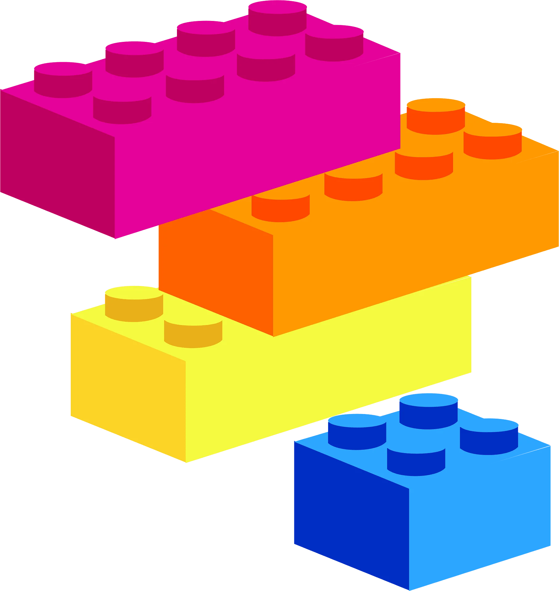 Colorful Interlocking Building Blocks Clipart Design for Creative Play