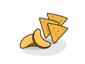 Crispy Corn Tortilla Chips Clipart Illustration with Golden Crunch