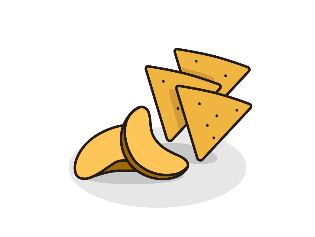 Crispy Corn Tortilla Chips Clipart Illustration with Golden Crunch