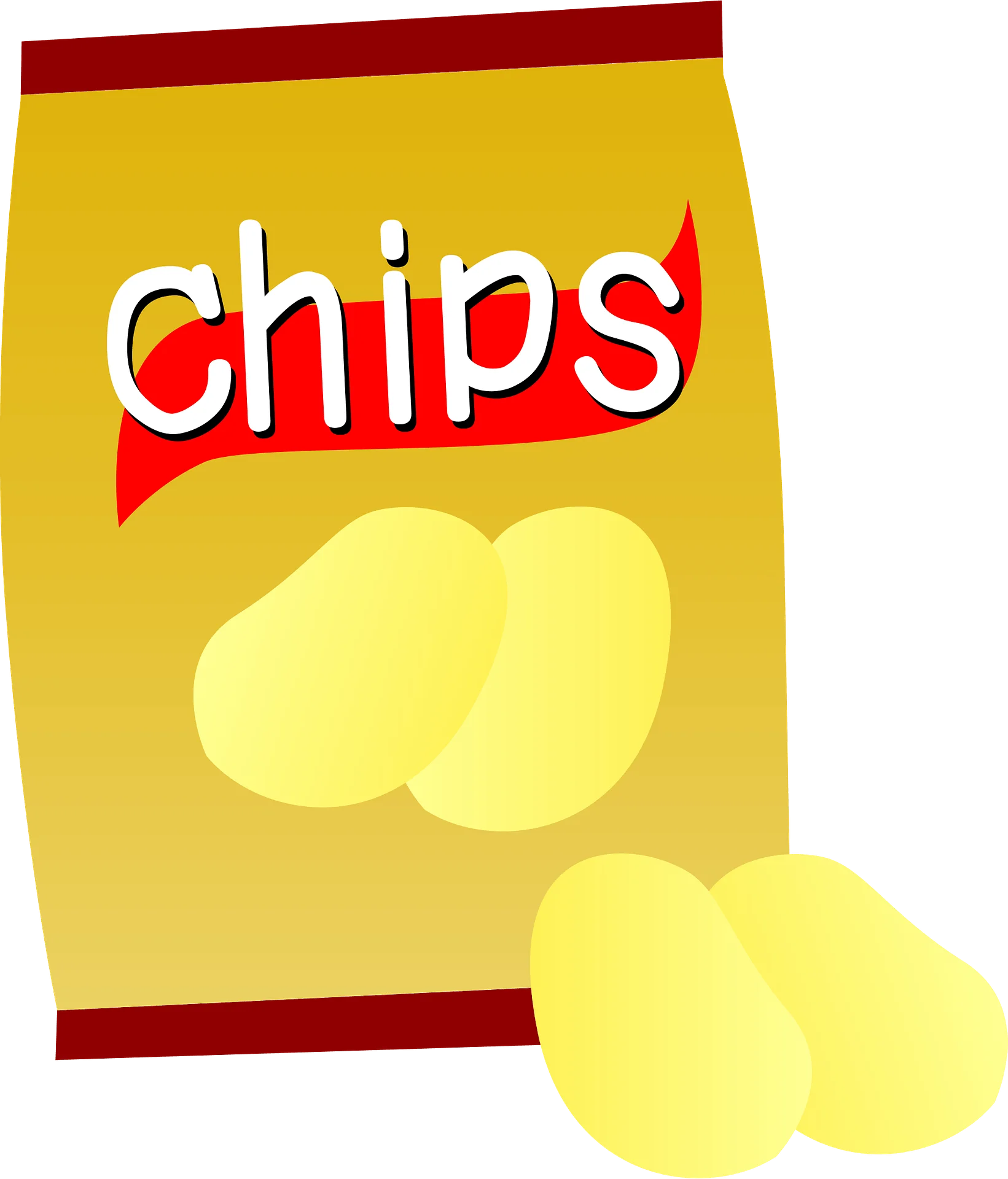 Crispy Golden Potato Chips Clipart Design with Warm Color Palette