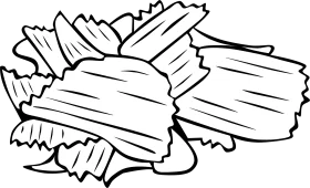 Crispy Wavy Potato Chips Clipart - Deliciously Sketched Snack Illustration