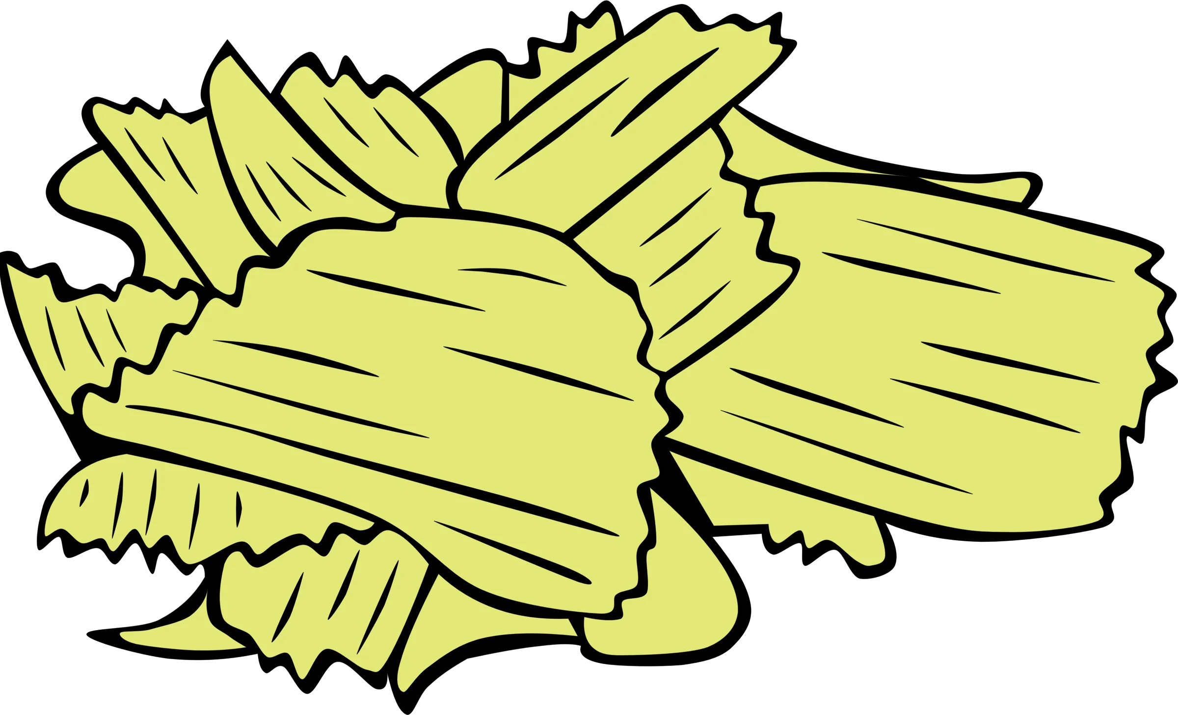 Crispy Wavy Potato Chips Clipart Illustration with Pale Green Hue