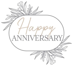 Elegant Botanical Anniversary Celebration Clipart with Delicate Floral Accents