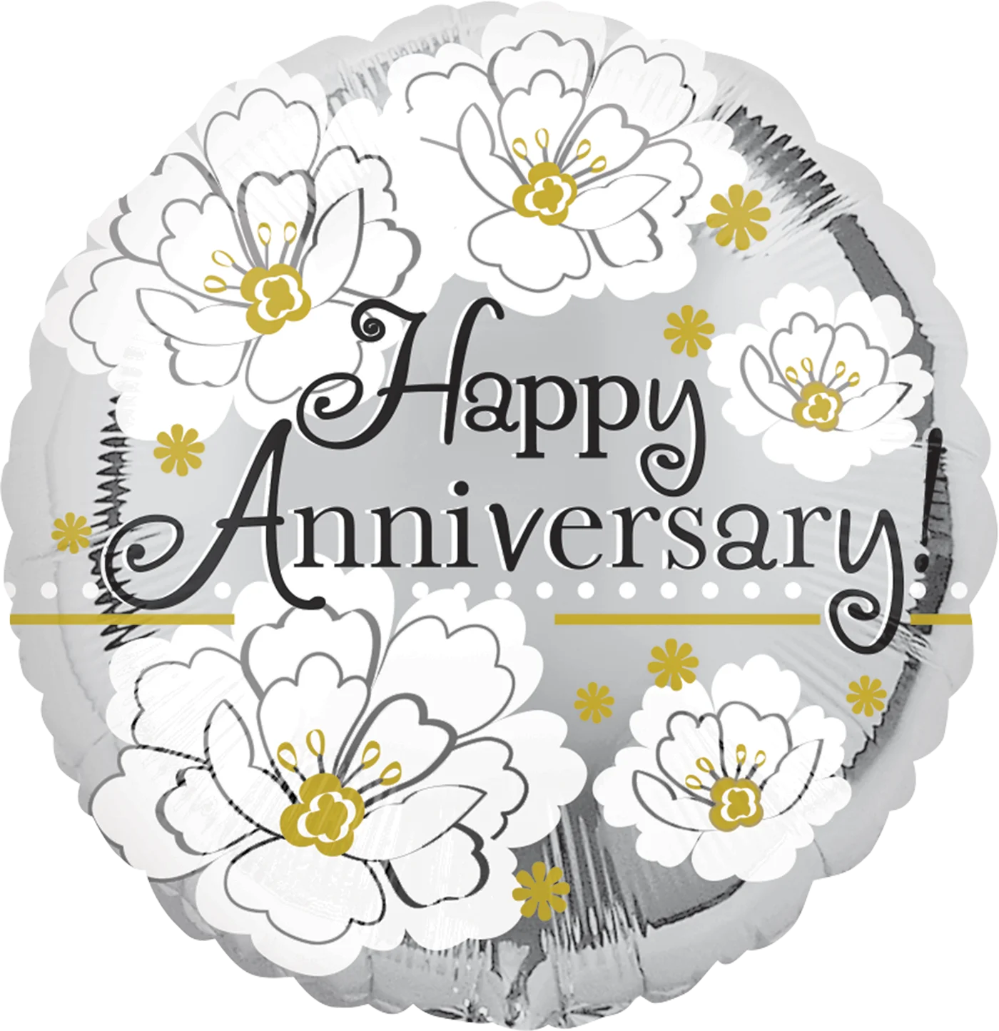 Elegant Floral Sketch Anniversary Celebration Balloon Clipart Design