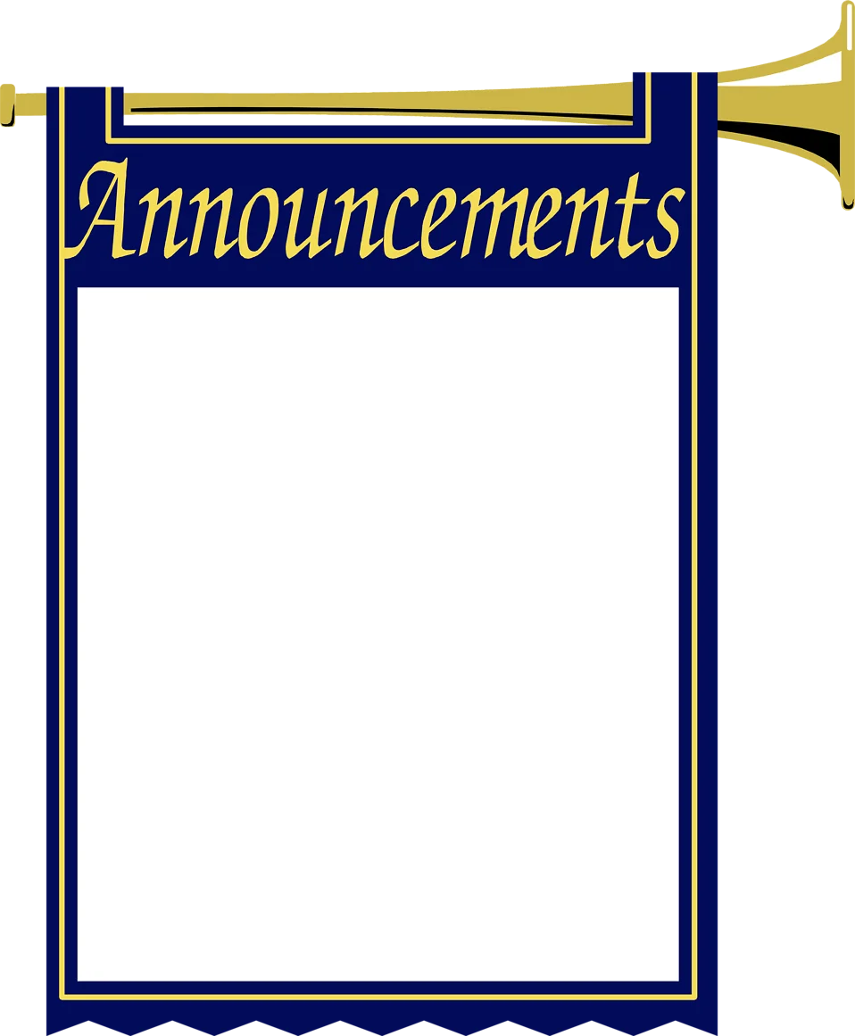 Elegant Navy Blue and Gold Announcements Clipart Frame Template Design