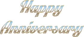 Elegant Shimmering Metallic Happy Anniversary Celebratory Clipart Design