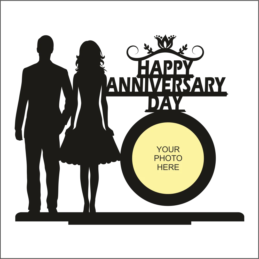 Elegant Silhouette Anniversary Celebration Commemorative Clipart Design