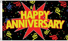 Explosive Colorful Happy Anniversary Celebration Clipart Design with Dynamic Star