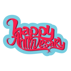 Festive Happy Anniversary Celebration Clipart with Stylish Typography Design