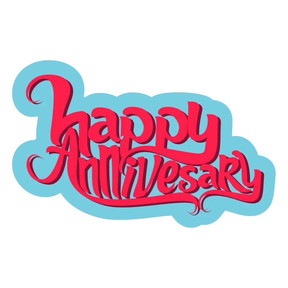 Festive Happy Anniversary Celebration Clipart with Stylish Typography Design