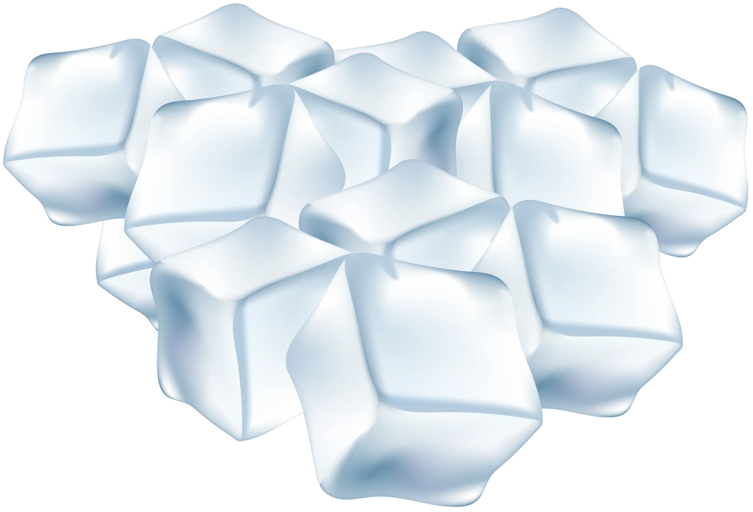 Frosty 3D Ice Cube Clipart Collection with Translucent Geometric Design