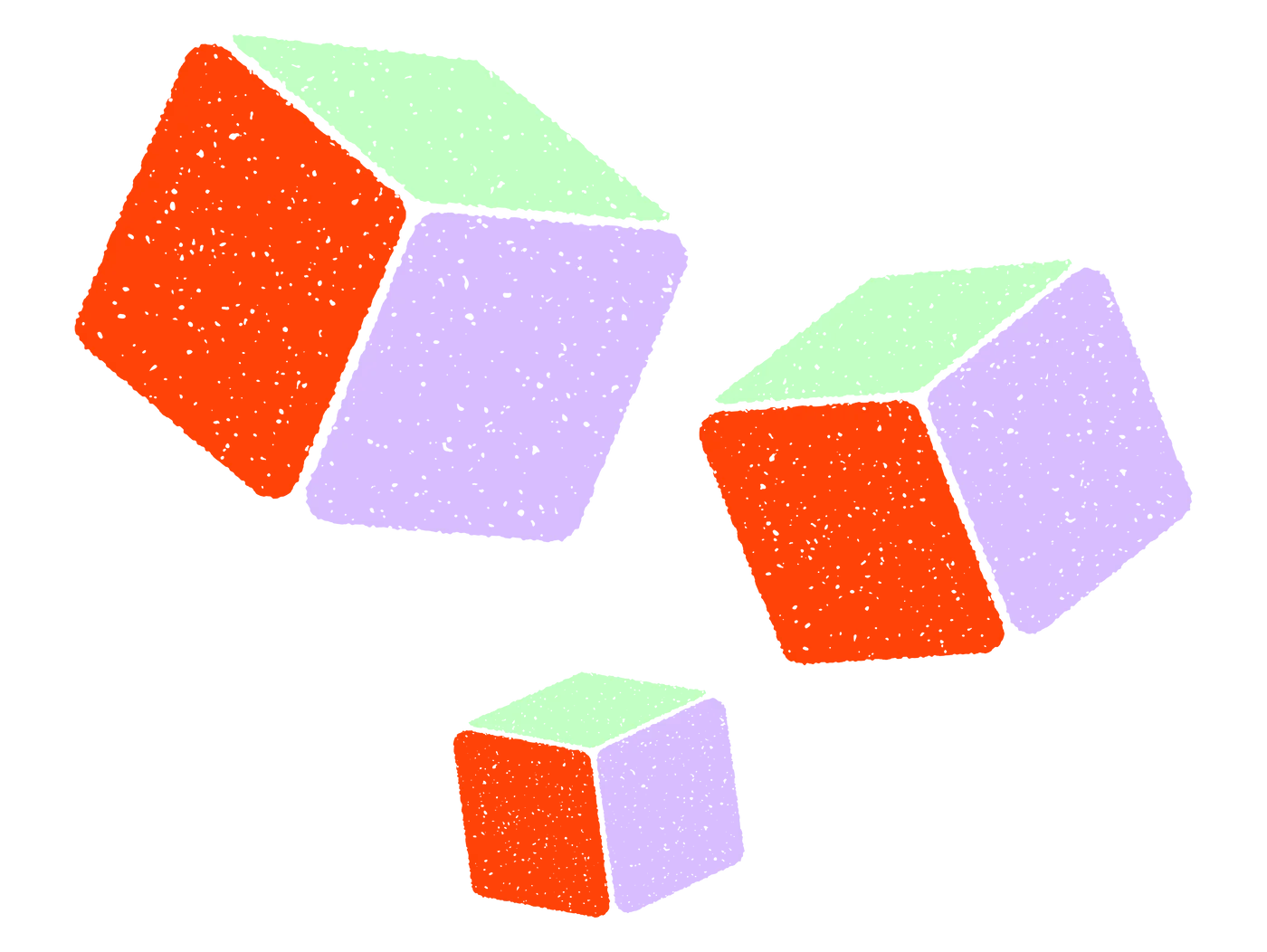 Geometric 3D Blocks Clipart: Playful Arrangement of Colorful Cubic Shapes