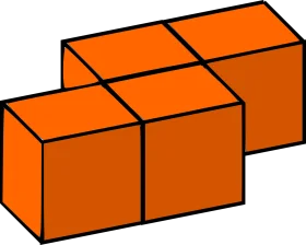 Geometric Orange Building Blocks Clipart: Interlocking Cubic Design