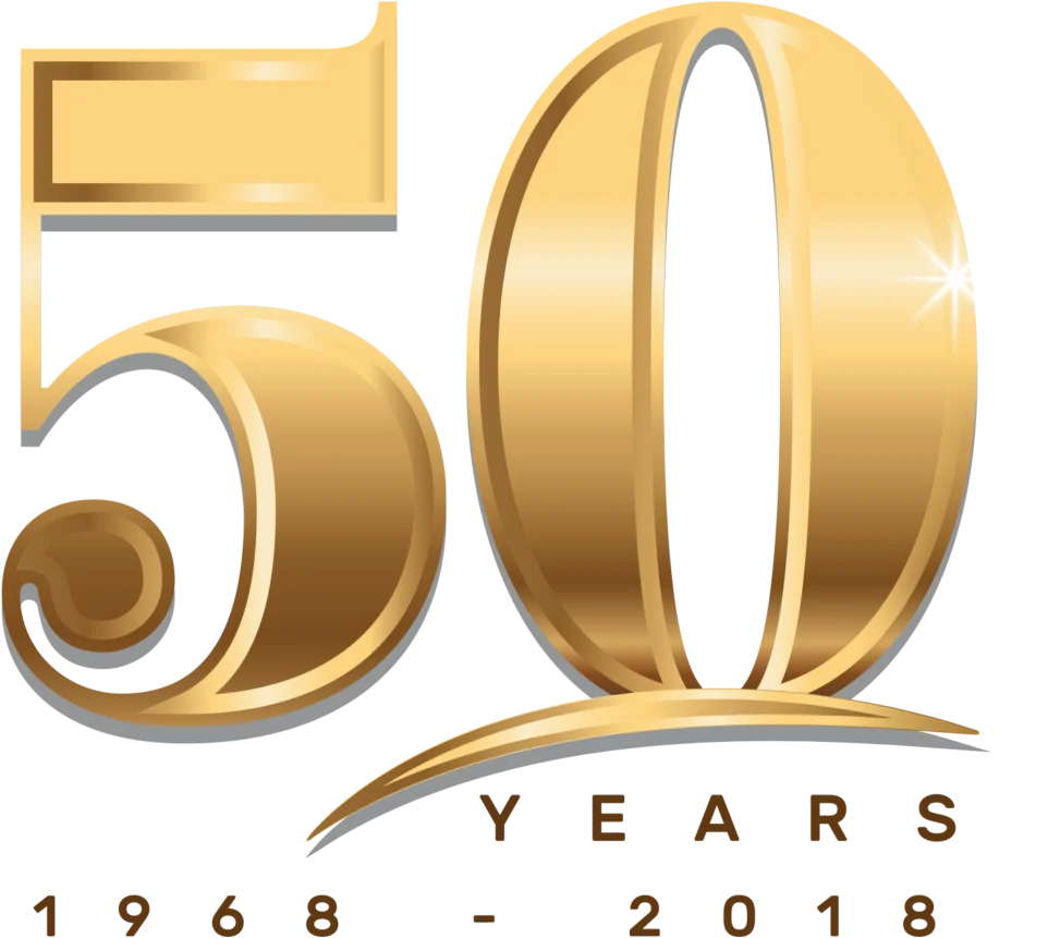 Golden Commemorative 50 Years Anniversary Jubilee Clipart Design 1968-2018
