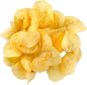 Golden Crispy Potato Chips Clipart: Deliciously Crunchy Snack Illustration