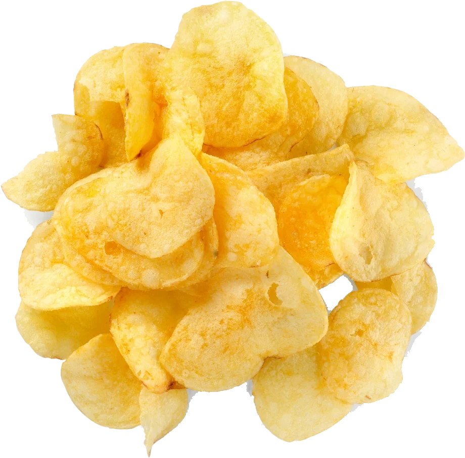 Golden Crispy Potato Chips Clipart: Deliciously Crunchy Snack Illustration