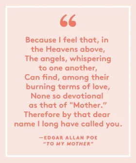 Heartfelt Poetic Tribute Clipart: Edgar Allan Poe's Touching Dedication to Mother
