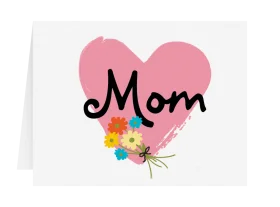 Heartwarming Mom Love Appreciation Clipart Design with Soft Pink Heart