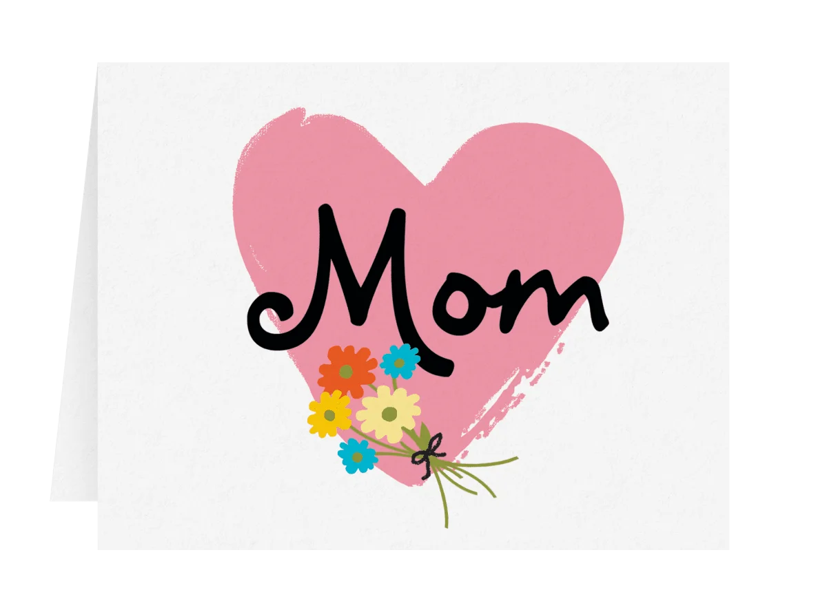 Heartwarming Mom Love Appreciation Clipart Design with Soft Pink Heart