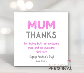 Heartwarming Mother's Day Clipart Thank You Card with Pink Typography
