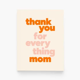 Heartwarming Thank You Mom Clipart Design with Gradient Orange Typography