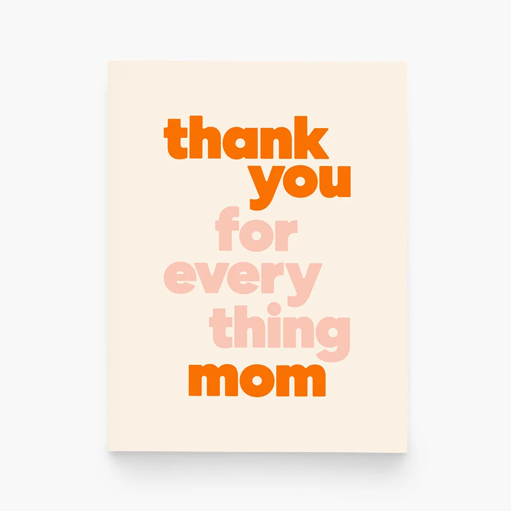 Heartwarming Thank You Mom Clipart Design with Gradient Orange Typography