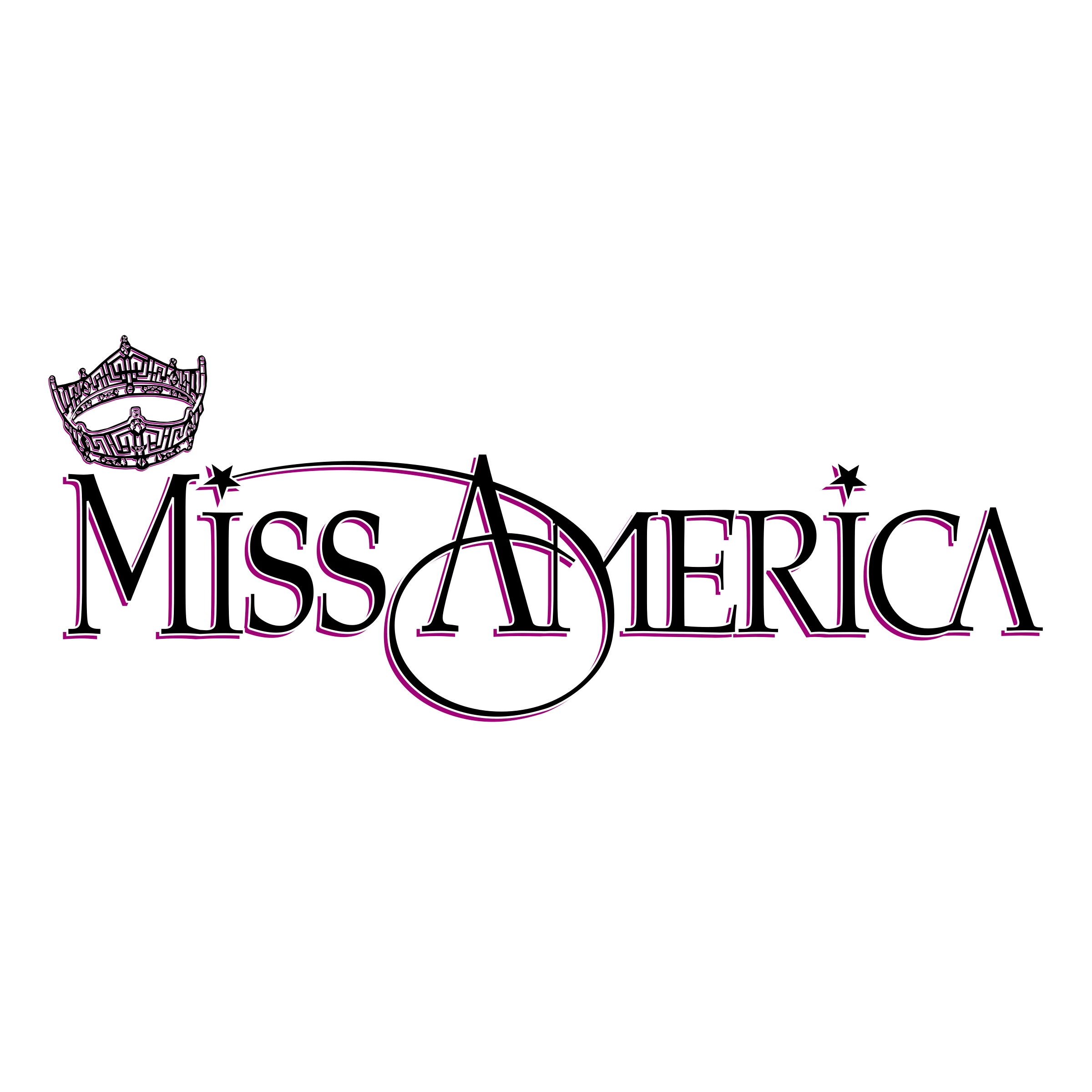 Miss America Pageant Official Logo Clipart Design with Elegant Crown