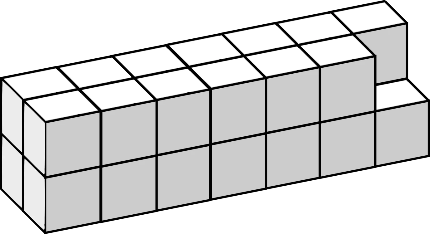 Monochrome Architectural Block Structure Clipart with Geometric Precision