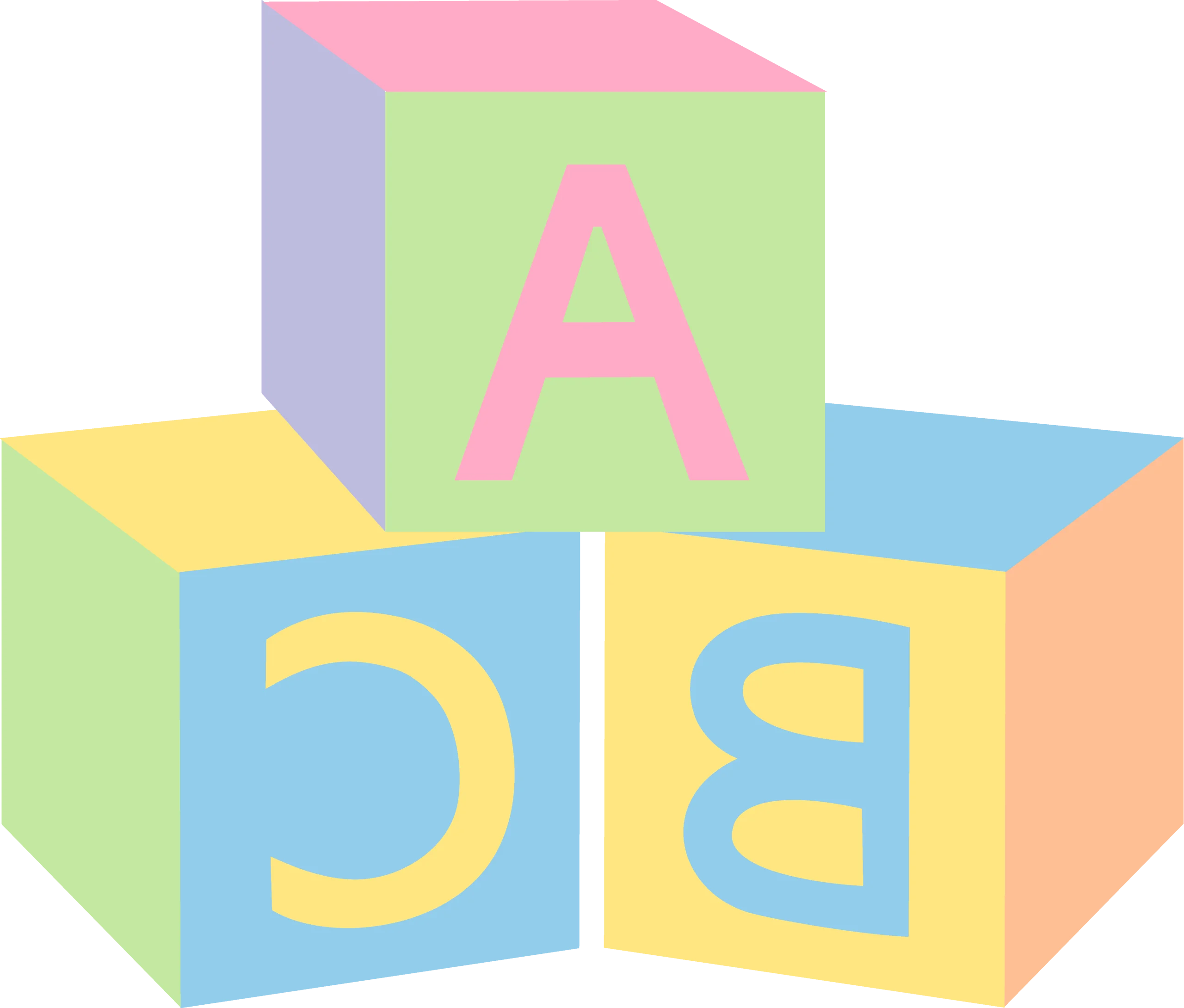 Pastel-Colored Alphabet Blocks Clipart for Early Childhood Learning
