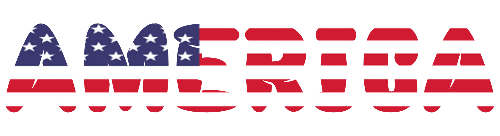 Patriotic America Typography Clipart with Stars and Stripes Design