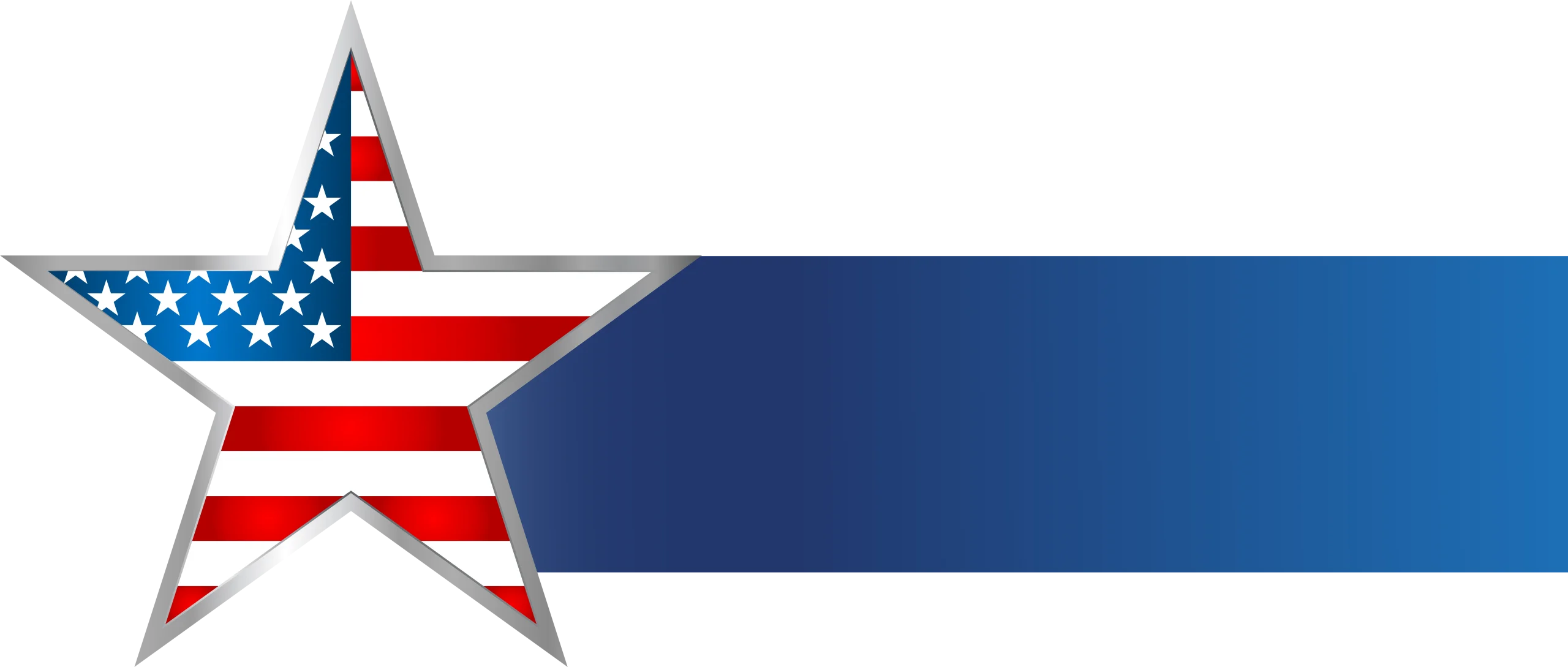 Patriotic American Star-Spangled Banner Clipart Design with National Colors