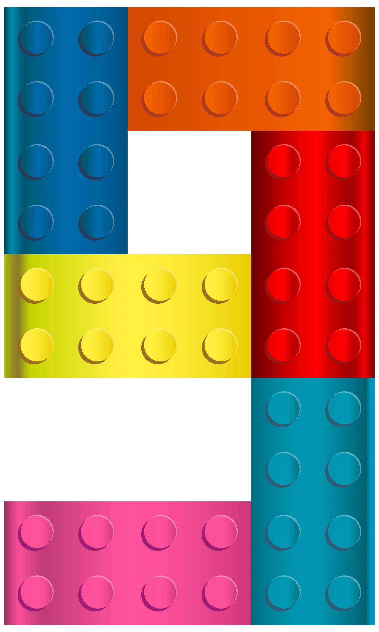 Playful Interlocking Building Blocks Clipart Design with Colorful Geometric Patterns