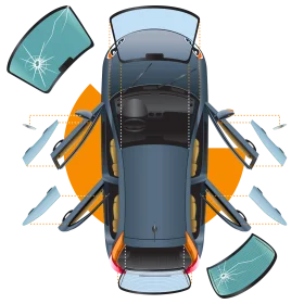 Professional Auto Glass Replacement and Windshield Repair Clipart Illustration