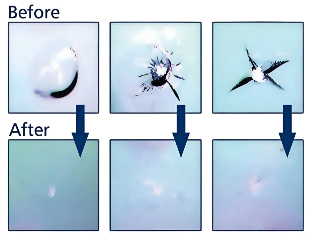 Professional Window Glass Repair and Impact Damage Restoration Clipart Sequence