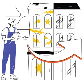 Professional Window Repair and Maintenance Specialist Clipart Illustration