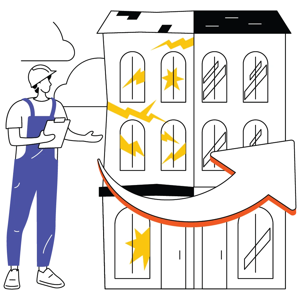 Professional Window Repair and Maintenance Specialist Clipart Illustration