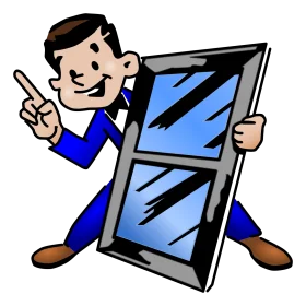 Professional Window Repair Technician Cartoon Clipart Illustration