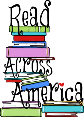 Read Across America Colorful Book Stack Literacy Celebration Clipart Design