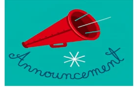 Retro Red Megaphone Announcement Clipart with Stylish Sunburst Design