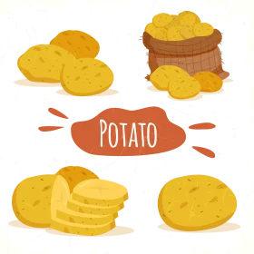 Rustic Potato Clipart Collection: A Delightful Illustration of Golden Spuds