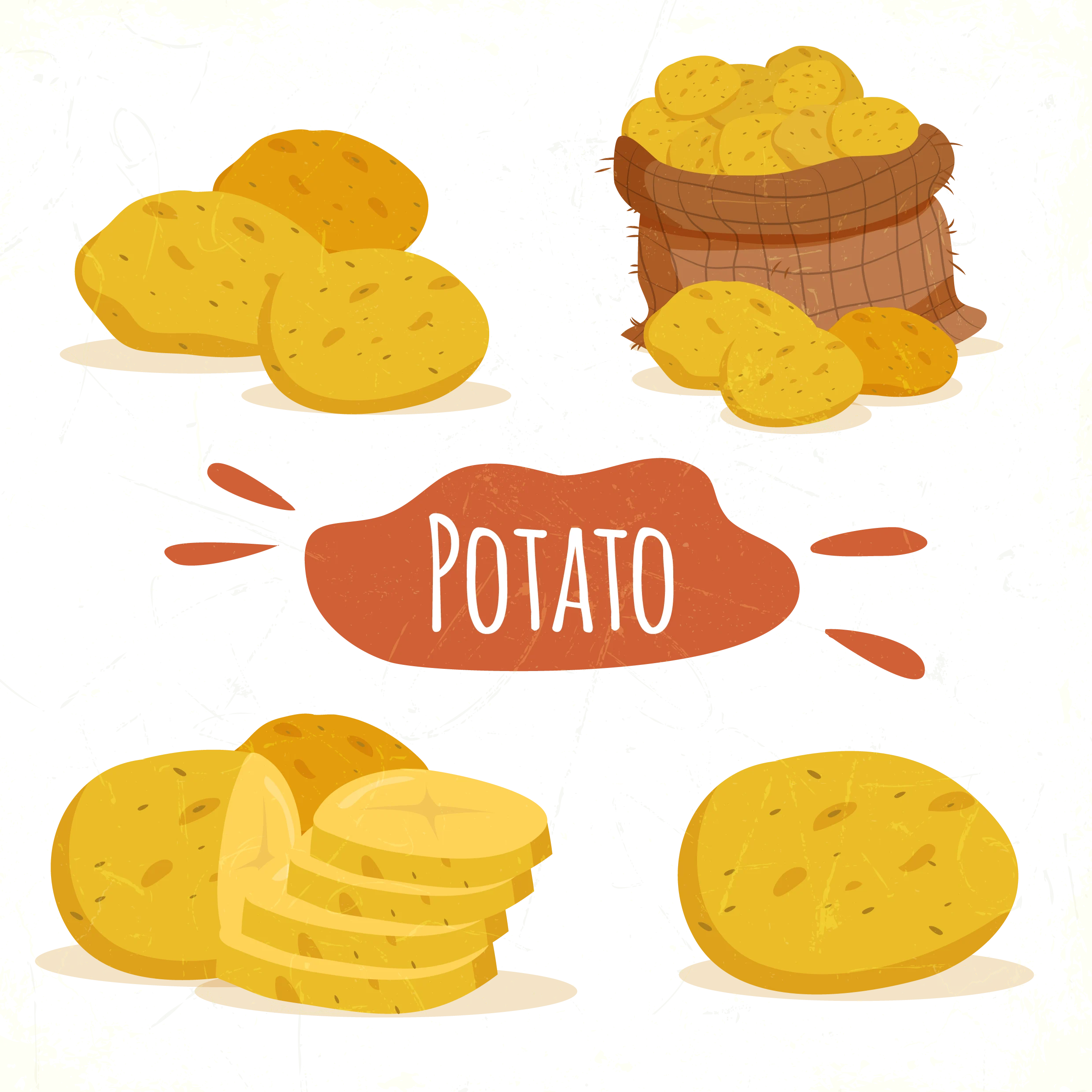 Rustic Potato Clipart Collection: A Delightful Illustration of Golden Spuds