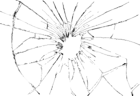 Shattered Glass Window Pane Clipart - Fractured Transparent Surface Graphic