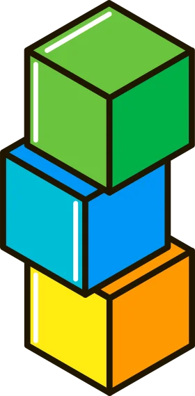 Stacked Color Cubes Clipart: A Playful Geometric Design with Bold Hues