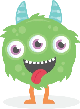 Adorable Green Fuzzy Monster Clipart with Playful Cartoon Expression