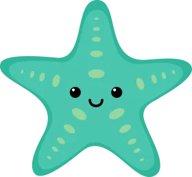 Adorable Kawaii Starfish Clipart: Charming Marine Creature with Cute Expression