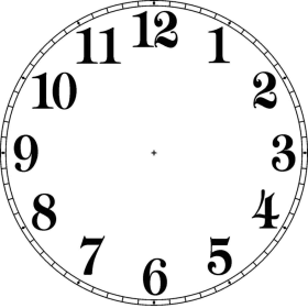 Classic Analog Clock Face Clipart with Elegant Numerical Typography